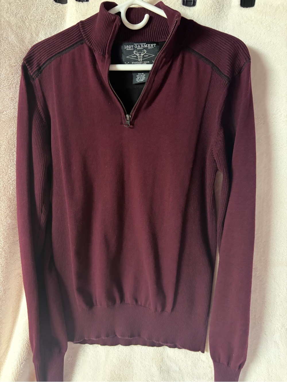 Half-Zip Sweater in Burgundy